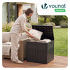 Coffre de Rangement Exterieur 126L en PP 56x43x53CM Style Bois Noir - VOUNOT FR