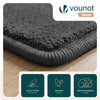 Tapis de salon poils ras doux antiderapant 60x180cm uni anthracite - VOUNOT FR