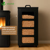 Reservoir a granules rangement pellets avec roulettes 55kg 36x36x76cm noir