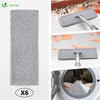Balai microfibre et Seau Essoreur avec 6 serpillères Réutilisables Balai Plat Double compartiment gris