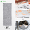 Balai microfibre et Seau Essoreur avec 6 serpillères Réutilisables Balai Plat Double compartiment blanc