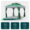 Tonnelle de jardin exterieure pliable avec moustiquaire 3.6x3.6m vert