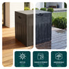 Coffre de Rangement Exterieur 126L en PP 56x43x53CM Style Bois Noir - VOUNOT FR