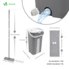 Balai microfibre et Seau Essoreur avec 6 serpillères Réutilisables Balai Plat Double compartiment gris