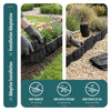 Lot de 70 pcs Bordure de jardin imitation pierre facile a installer 10.7m noir