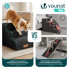 Escalier pour chien et chat en mousse haute densite et housse lavable 57x40x40cm noir - VOUNOT FR