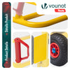 Diable pliant chariot de transport avec roue pneumatique charge 200kg jaune - VOUNOT FR