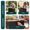 Coffre de Rangement Exterieur 126L en PP avec Système de Verrouillage 56x44x53CM Marron