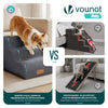 Escalier pour chien et chat en mousse haute densite et housse lavable 57x40x40cm gris - VOUNOT FR