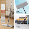 Balai microfibre et Seau Essoreur avec 6 serpillères Réutilisables Balai Plat Double compartiment gris