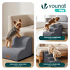 Escalier pour chien et chat en mousse haute densite et housse lavable 40x40x30cm gris - VOUNOT FR