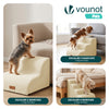 Escalier pour chien et chat en mousse haute densite et housse lavable 57x40x40cm beige - VOUNOT FR