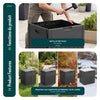 Coffre de Rangement Exterieur 126L en PP 56x43x53CM Style Bois Noir - VOUNOT FR