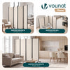 Paravent interieur separateur avec roue 4 panneaux autoportant pliable 228x 30 x 171 cm Beige - VOUNOT FR