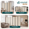 Paravent interieur separateur avec roue 6 panneaux autoportant pliable 340 x 30 x 171 cm Beige - VOUNOT FR