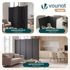 Paravent interieur separateur avec roue 4 panneaux autoportant pliable 228x 30 x 171 cm Anthracite - VOUNOT FR