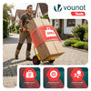 Diable pliant chariot de transport avec roue pneumatique charge 200kg jaune - VOUNOT FR