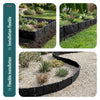 Lot de 70 pcs Bordure de jardin imitation pierre facile a installer 10.7m noir