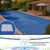 Bache piscine rectangulaire double couche en Polyethylene 160 gr/m2 avec filet ecoulement 6x12m Bleue
