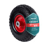 Roue increvable 3.50-4 en PU pour brouette diable alesage 16mm 260x85mm Noir/Rouge - VOUNOT FR