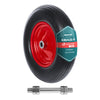 Roue increvable 4.80/4.00-8 en PU pour brouette diable alesage 20mm 392x92 mm Noir/Rouge - VOUNOT FR