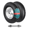 Lot de 2 Roue gonflable robuste 4.80/4.00-8 pour chariot brouette alesage 20mm 400x85mm Noir/Argent - VOUNOT FR
