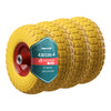 Lot de 4 Roue increvable 3.50-4 en PU pour brouette diable alesage 16mm 260x85mm Jaune - VOUNOT FR