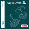 Lot de 4 Roue increvable 3.50-4 en PU pour brouette diable alesage 16mm 260x85mm Noir/Rouge - VOUNOT FR