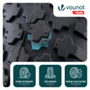 Lot de 4 Roue gonflable robuste 4.80/4.00-8 pour chariot brouette alesage 20mm 400x85mm Noir/Argent - VOUNOT FR