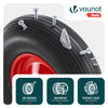 Lot de 4 Roue increvable 4.80/4.00-8 en PU pour brouette diable alesage 20mm 392x92 mm Noir/Rouge - VOUNOT FR