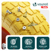 Lot de 4 Roue increvable 3.50-4 en PU pour brouette diable alesage 16mm 260x85mm Jaune - VOUNOT FR