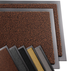 Lot de 2 Tapis de porte paillasson 40x60cm Marron-Noir - VOUNOT FR