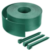 Bordure de jardin PE flexible 20M x 8 CM avec piquets vert
