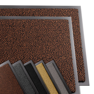 Lot de 2 Tapis de porte paillasson 60x90cm Marron-Noir - VOUNOT FR