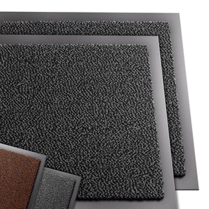 Lot de 2 Tapis de porte paillasson 60x90cm Gris-Noir