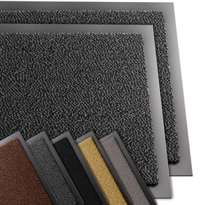 Lot de 2 Tapis de porte paillasson 40x60cm Gris-Noir - VOUNOT FR