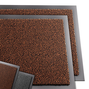Lot de 2 Tapis de porte paillasson 60x90cm Marron-Noir