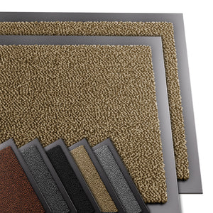Lot de 2 Tapis de porte paillasson 60x90cm Beige