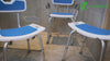 Chaise de douche avec dossier ergonomique a hauteur reglable en aluminum HDPE blanc