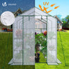 Serre de jardin avec etageres et bache PE renforcee 135g/m2 143x215x195cm - VOUNOT FR