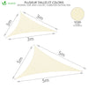 Voile d’ombrage Triangle Imperméable Polyester avec Corde 3x3x3m Beige - VOUNOT FR