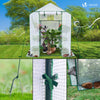 Serre de jardin avec etageres et bache PE renforcee 135g/m2 143x215x195cm - VOUNOT FR