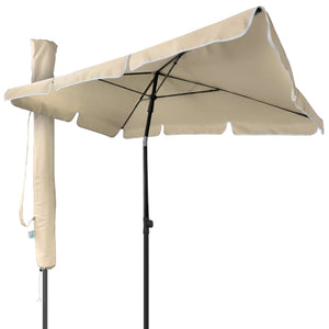 Parasol rectangulaire 2x1.25m avec housse de protection beige - VOUNOT